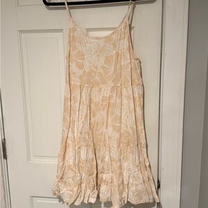 ROXY Floral short Beige Spaghetti Strap Dress